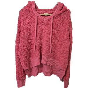 POL Popcorn Knit Pullover Cropped Hoodie Stretch Y2K Size Small